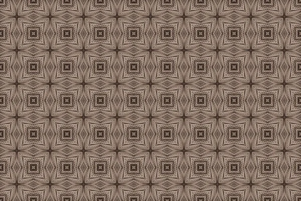 正方形的老式图案 纺织品褐色绳 — 图库照片