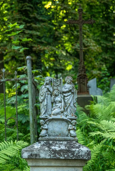 우크라이나 리비우 2019 우크라이나 리보프에 고석기 고대의 묘비들과 무덤들과 묘비들이 — 스톡 사진