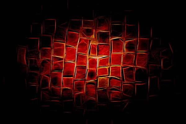 Vintage Red Golden Digital Brick Pattern Background Texture — Stock Photo, Image