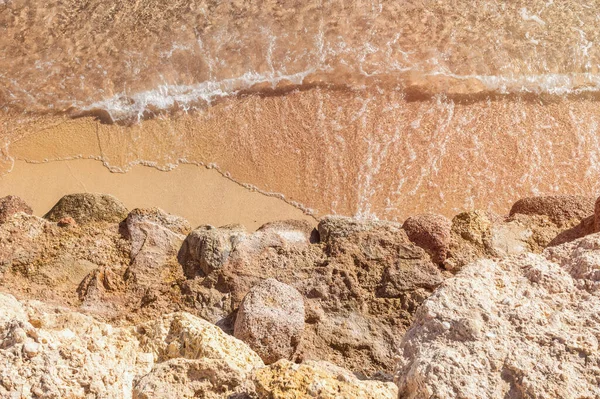 Stenen Rotsblokken Aan Zee Zeekust Egypte — Stockfoto