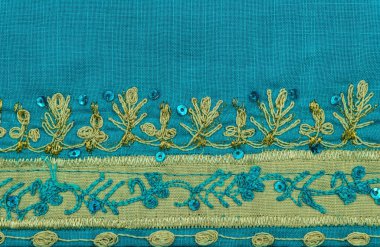 Nakışlı geleneksel Hint pamuğu kumaşı