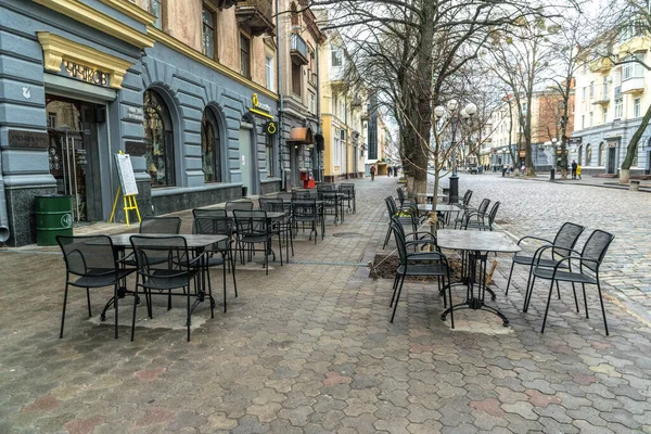 Poltava Ucrânia Abril 2021 Arquitetura Antiga Cidade Poltava Ucrânia Café — Fotografia de Stock