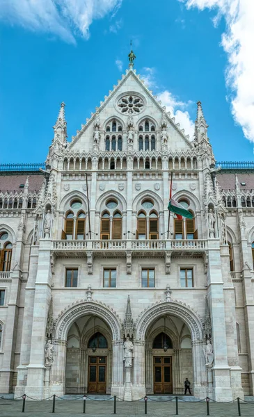 Budapest Ungheria Agosto 2019 Maestosa Facciata Dell Edificio Del Parlamento — Foto Stock