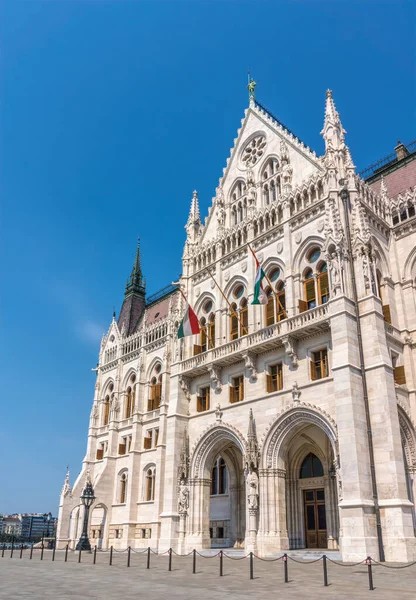 Budapest Ungheria Agosto 2019 Maestosa Facciata Dell Edificio Del Parlamento — Foto Stock
