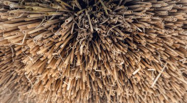 Kuru saman. Doğal çimen dokusu 