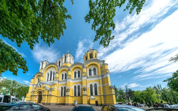 Kiev Ucrânia Maio 2021 Fachada Luxuosa Antiga Catedral Vladimir Kiev — Fotografia de Stock