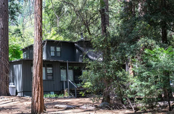 Aldeia Yosemite Califórnia Eua Junho 2019 Velhas Cabanas Florestais Madeira — Fotografia de Stock