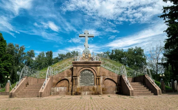 Poltava Ukraine Mai 2021 Croix Pierre Armoiries Bronze Tsar Russe — Photo