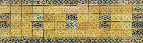 Antiguos Azulejos Cerámica Amarilla Diseño Anticuado — Foto de Stock