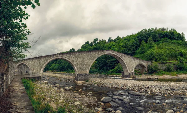 Ancient Stone Turkish Bridge Mountain River — Stock Photo, Image