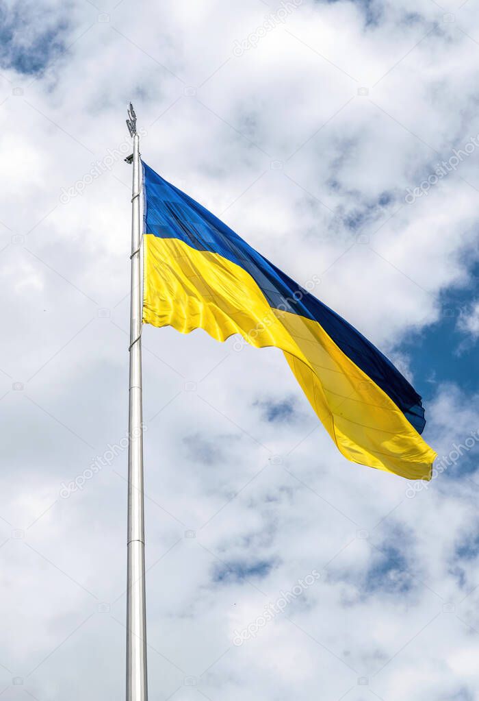 National state flag of Ukraine. Yellow-blue banner