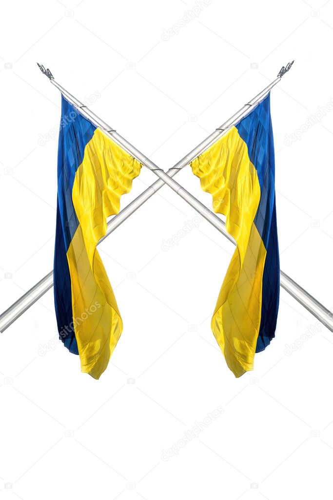 Isolated blue and yellow flag of Ukraine