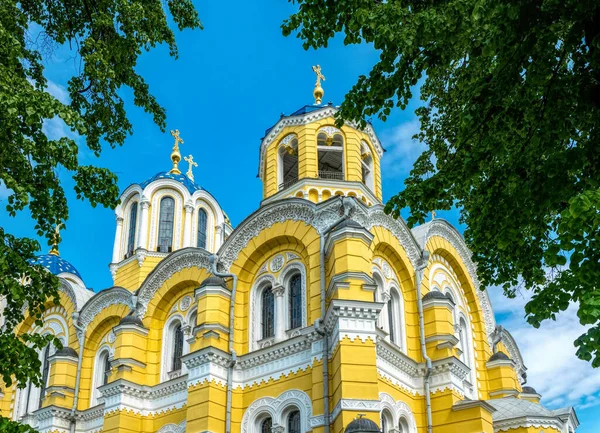 Kiev Ucrânia Maio 2021 Fachada Luxuosa Antiga Catedral Vladimir Kiev — Fotografia de Stock