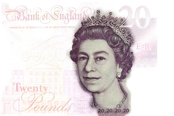 British Pounds Sterling Portrait Queen Elizabeth Money Background — Stockfoto