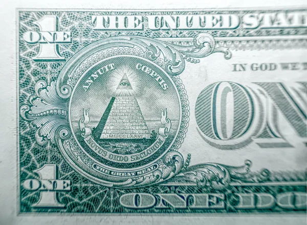 Око Піраміда Загадкові Масонські Знаки Американських Доларах — стокове фото
