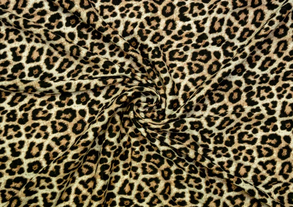 Cotton fabric with leopard animal print