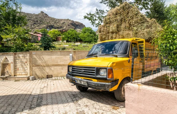 Gumushhane Turquia Junho 2021 Velho Caminhão Ford Com Choque Feno — Fotografia de Stock