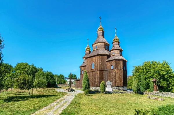 Oud Houten Gebouw Van Orthodoxe Kerk Het Dorp Kerk Van — Stockfoto