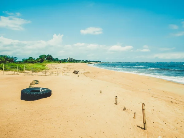 Primitive wild deserted beach on the Atlantic ocean. Monrovia the capital of Liberia, West Africa — Stock Photo, Image