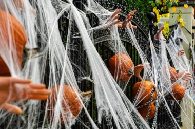 Cadılar Bayramı süslemeleri balkabağıyla