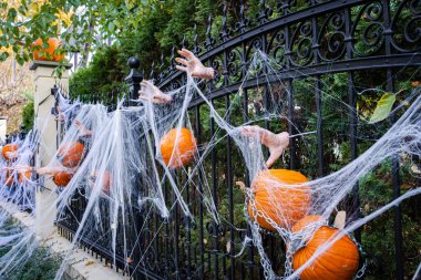 Cadılar Bayramı süslemeleri balkabağıyla