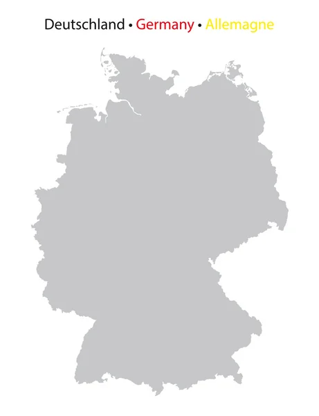 Germany map, grey silhouette, high detailed — Stock Vector