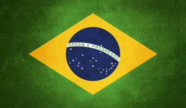 Brezilya bayrağı, grunge doku arka plan 
