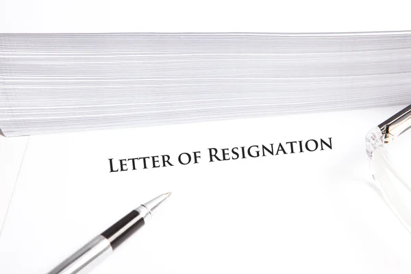 Carta de demissão com espaço vazio para texto de amostra — Fotografia de Stock