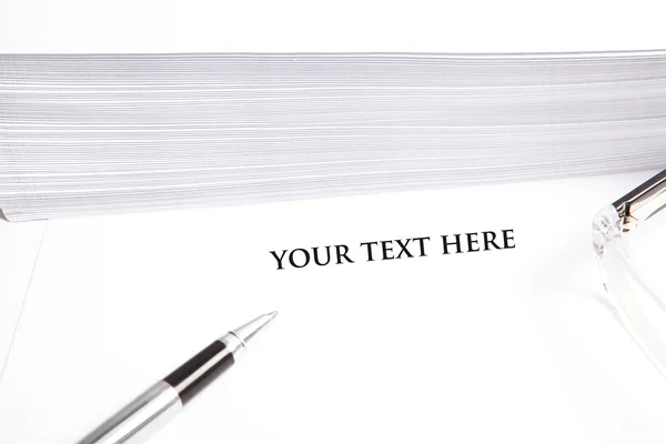 Blank white document for sample text, — Stock Photo, Image