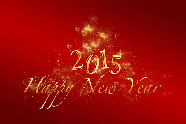 Red happy new year 2015 background with golden letters — Stock Photo, Image