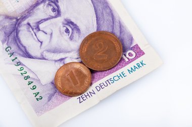 Pfennig ve marka, eski Alman banknot ve madeni paralar,