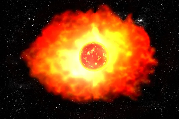 Wybuchu planety we wszechświecie — Zdjęcie stockowe