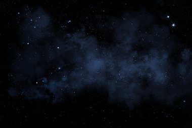 Starry night sky with stars and nebula clipart