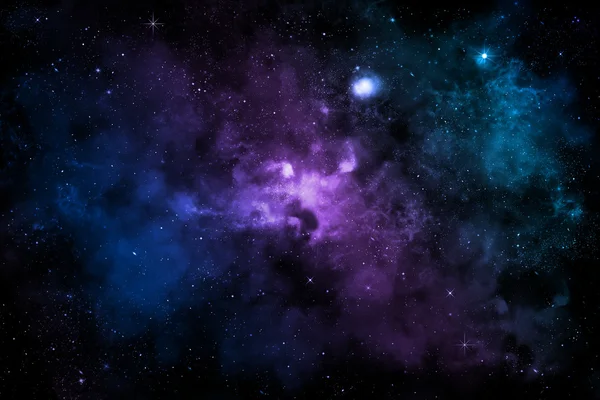 Colorful Nebula, Stars and Clouds in Space, — Stock Photo, Image