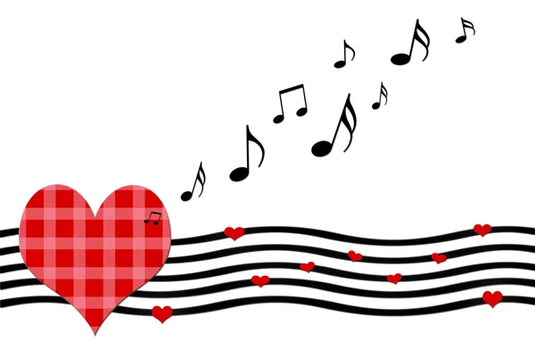 Szerelmi dal üdvözlés kártya-val szív alakú — Stock Fotó