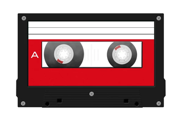 Cassette tape illustration with blank label on white background, — Stock Photo, Image