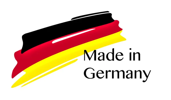 Made in Germany Gütesiegel mit deutscher Flagge — Stockfoto