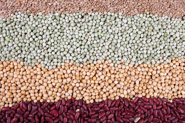 Mix of legumes, food background — Stock Photo, Image