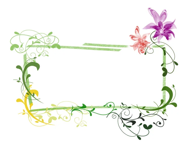 Natur bakgrund med färgglada blommor och Tom ram för text — Stockfoto