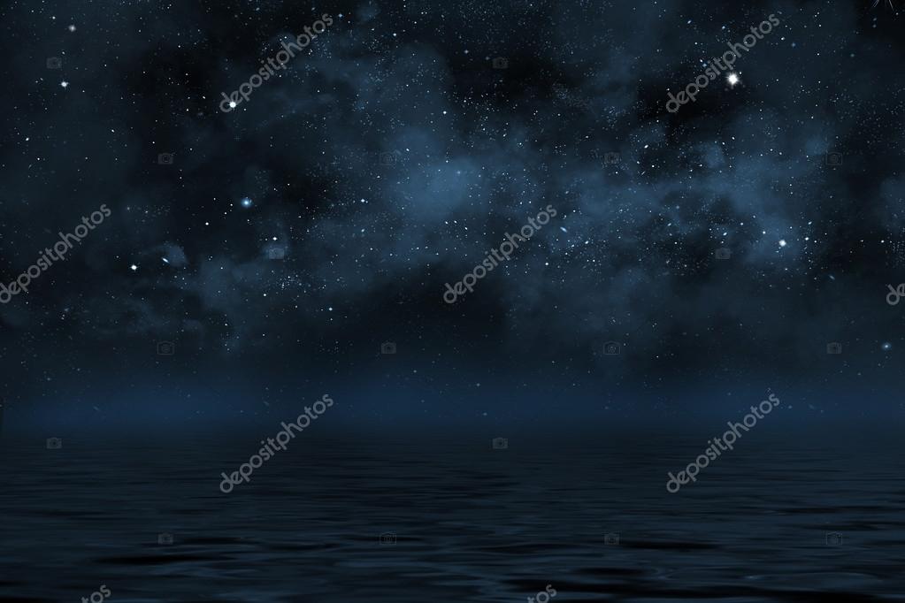 Nuit Fond De Ciel Avec Des étoiles Et Nébuleuse Sur Leau