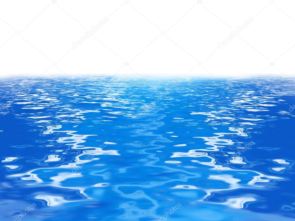 Blue sea water background with waves and white space for text