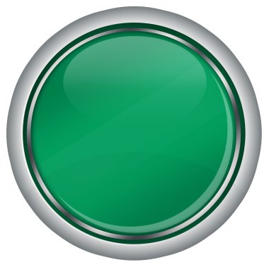 boş parlak yeşil web düğmesi ile krom kenarlık