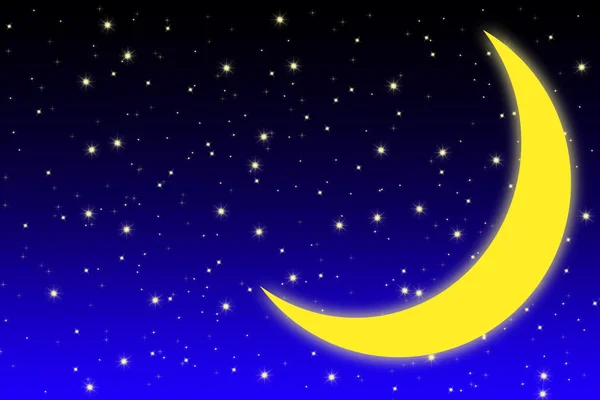 Startled background with yellow shining moon — Stock Photo, Image