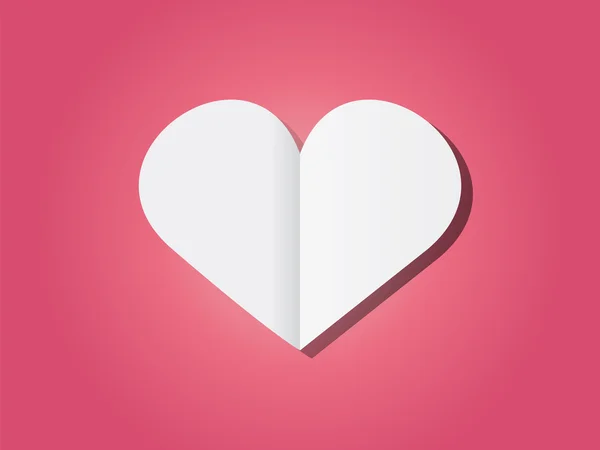 Papier ontwerp hart vorm op roze achtergrond — Stockvector