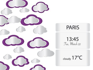 Hava arka plan bulut şekillerle, düzenlenebilir bilgi kutusu