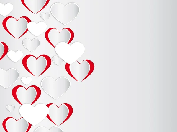Fundo de amor com papel coração formas projetadas — Vetor de Stock