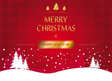 kar tanesi doku ve altın tebrik metin kırmızı Noel ve yeni yıl arka plan