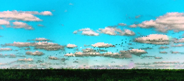 Горизонтальный яркий летний пиксель точка абстракция ландшафта backgrou — стоковое фото