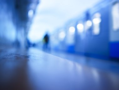 Yatay Moskova metro bokeh arka plan