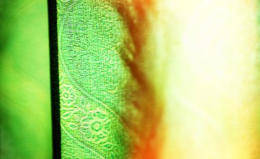 Hafif sızıntı bokeh arka plan ile yatay canlı Yeşil perde